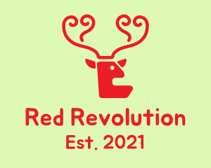 Red Deer Antlers  logo design