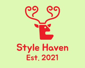 Moose - Red Deer Antlers logo design