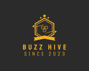 Hexagon Honey Banner logo design