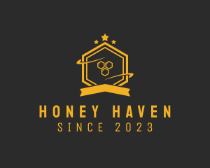 Beehive - Hexagon Honey Banner logo design