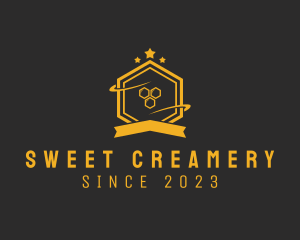 Hexagon Honey Banner logo design