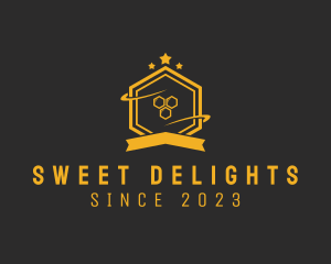 Hexagon Honey Banner logo design