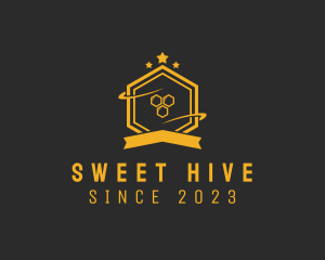 Hexagon Honey Banner logo design