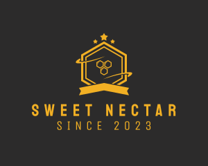 Hexagon Honey Banner logo design