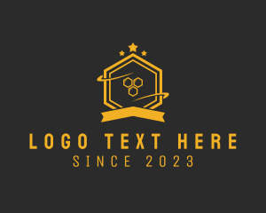 Honey - Hexagon Honey Banner logo design