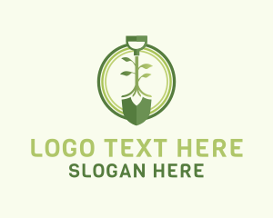 Green - Eco Planting Shovel logo design