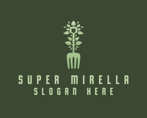 Fork Shovel Leaf Logo