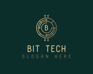 Cryptography Tech Bitcoin logo design