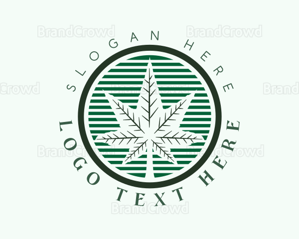 Cannabis Leaf Badge Logo