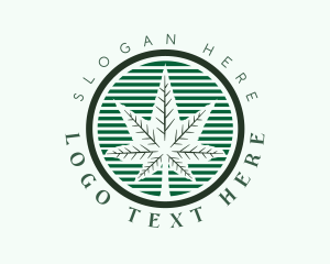 Medicinal - Cannabis Leaf Badge logo design
