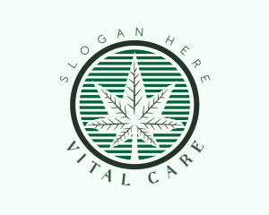 Cannabis Leaf Badge Logo