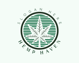 Cannabis Leaf Badge logo design