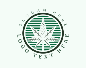 Farmer - Cannabis Leaf Badge logo design