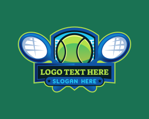 Emblem - Tennis Racket Sports logo design