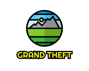 Geometric Mountain Badge Logo