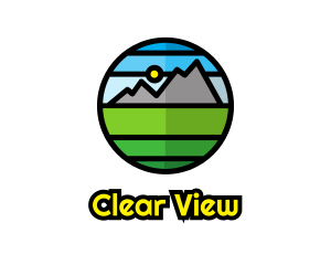 Geometric Mountain Badge logo design