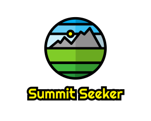 Climber - Geometric Mountain Badge logo design