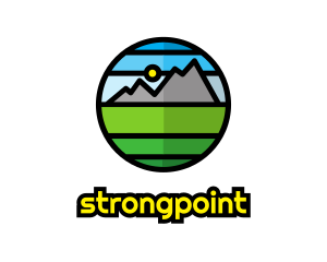 Himalayas - Geometric Mountain Badge logo design