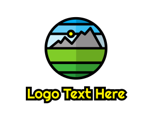 Geometric Mountain Badge Logo