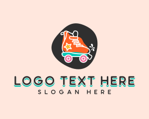 Roller Skate - Fun Rollerblade Shoes logo design