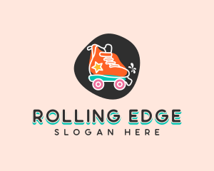 Skating - Fun Rollerblade Shoes logo design