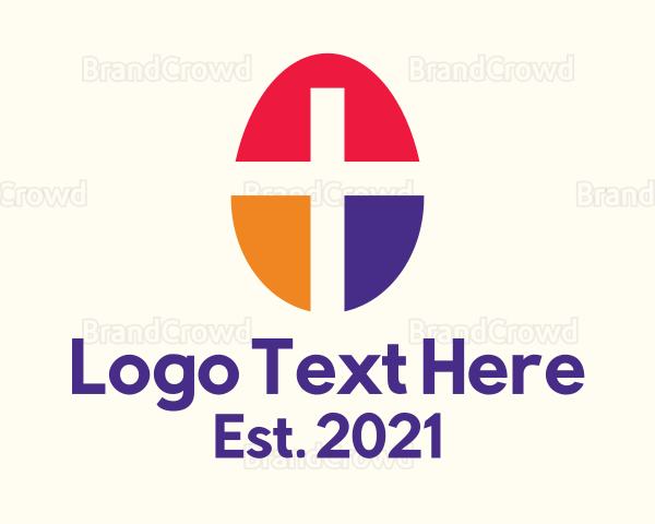 Easter Egg Cross Logo