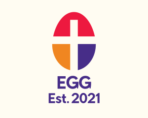 Easter Egg Cross logo design
