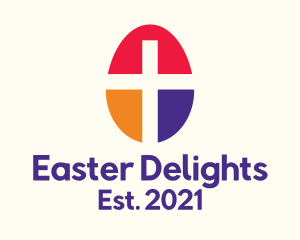 Easter Egg Cross logo design