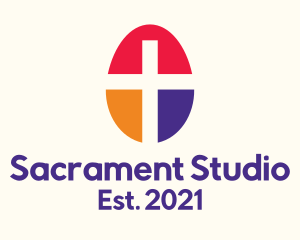 Sacrament - Easter Egg Cross logo design