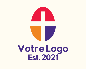 Catholic - Easter Egg Cross logo design