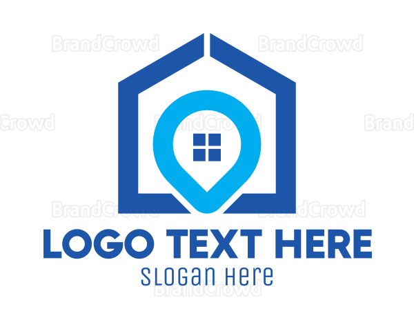 Blue Realty Location Pin Logo