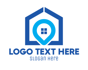 Location Pin - Blue Realty Location Pin logo design