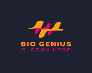 Biotechnology - Sound Waves Technology logo design