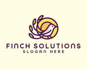 Finch - Finch Bird Sunset logo design
