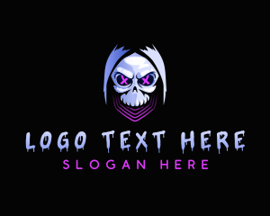 Spooky - Halloween Skeleton Skull logo design