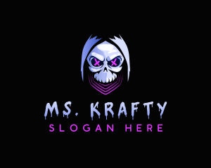 Spooky - Halloween Skeleton Skull logo design
