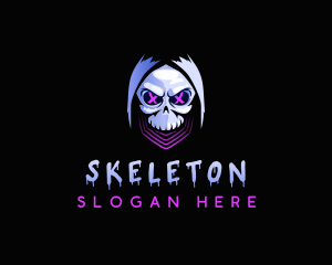 Halloween Skeleton Skull logo design