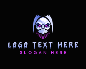 Thriller - Halloween Skeleton Skull logo design