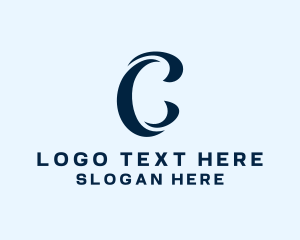 Letter C - Couture Swirl Style logo design
