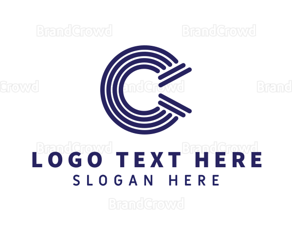 Modern Pillar Letter C Logo