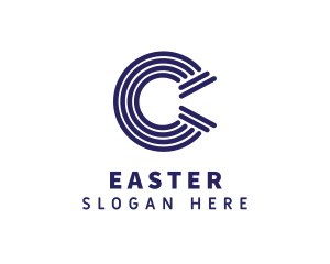 Initial - Modern Pillar Letter C logo design