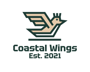 Seagull - Flying Sparrow Bird logo design