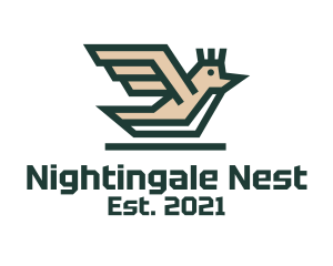 Nightingale - Flying Sparrow Bird logo design