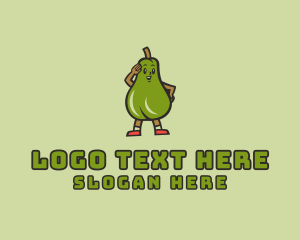 Mascot - Fresh Avocado Vegetarian logo design