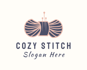 Knitwork - Wool Yarn Needle logo design