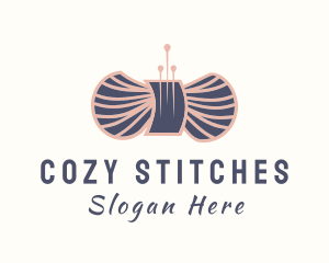 Knitter - Wool Yarn Needle logo design