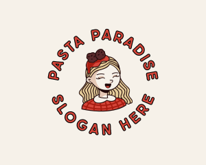Pasta - Spaghetti Meatball Girl logo design
