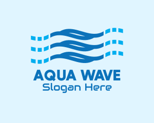 Blue Digital Wave logo design