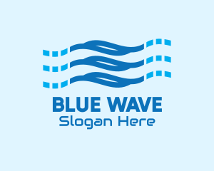 Blue Digital Wave logo design