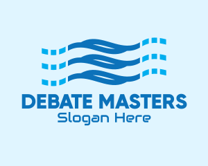 Debate - Blue Digital Wave logo design